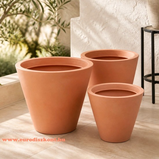Óriás kaspó műanyag világos terracota Longo 60 cm