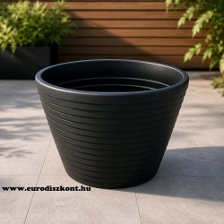 Óriás kaspó műanyag fekete anyagában csíkozott LINEA-SCHWARZWALD 48 cm Óriás kaspó műanyag fekete anyagában csíkozott LINEA-SCHWARZWALD 48 cm