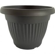 Műanyag bordázott virágcserép Italia antracit 50 cm átmérő Műanyag bordázott virágcserép Italia antracit 50 cm átmérő