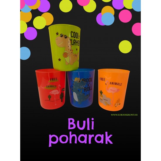 Bulipoharak*4 állatos grafikákkal 500 ml Bulipoharak*4 állatos grafikákkal 500 ml