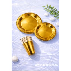 Papírpohár és tányér Golden Days szett 30 db/szett 729