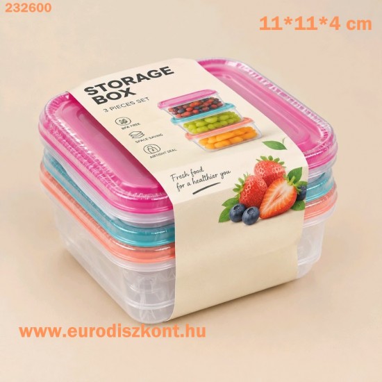 Ételtároló doboz szett*3 - Storage box - 11*11 cm