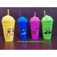 Szívószálas pohár szett 400 ml Vigyori Colors  Szívószálas pohár szett 400 ml Vigyori Colors