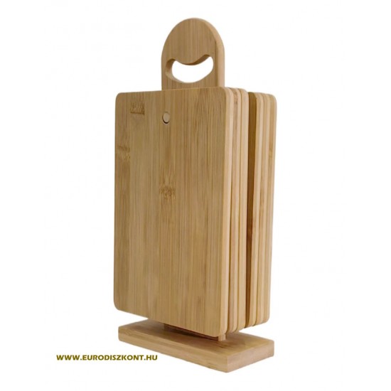 Vágódeszka szett*6 állványon 35*14*8 cm