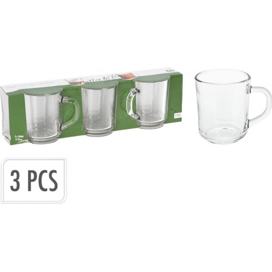 Üvegbögre szett*3 Crystal 240 ml