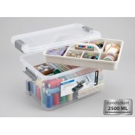 Multifunkciós Műanyag Tárolódoboz Kivehető Tálcával – 2,5 Liter (22 x 15 x 12 cm) Multifunkciós Műanyag Tárolódoboz Kivehető Tálcával – 2,5 Liter (22 x 15 x 12 cm)