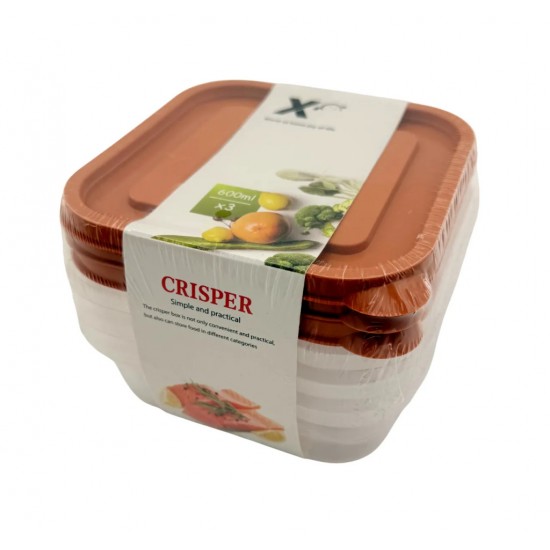 Ételtároló doboz szett*3 db Crisper 600 ml