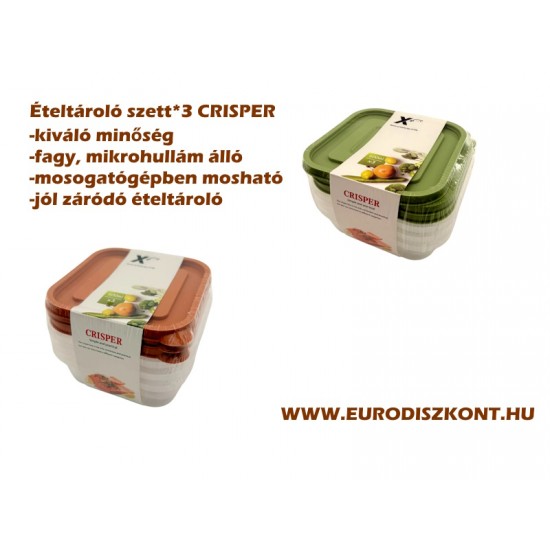 Ételtároló doboz szett*3 db Crisper 600 ml