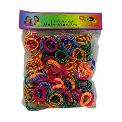 Hajgumi csomag színes-csíkos 100 db - 71948