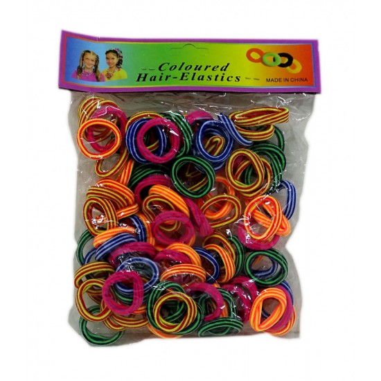 Hajgumi csomag színes-csíkos 100 db - 71948