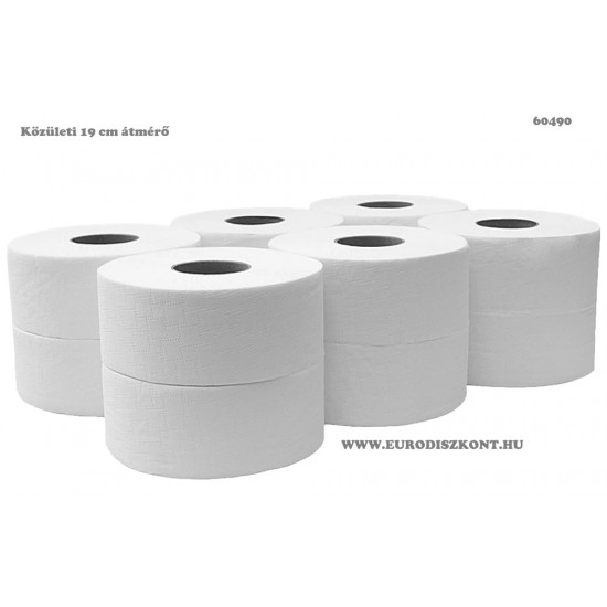 Toalettpapír 2 rétegű közületi átmérő: 19 cm 100 % cellulóz 100 m/tekercs 12 tekercs/csomag_POLIMONDO®_hófehér Toalettpapír 2 rétegű közületi átmérő: 19 cm 100 % cellulóz 100 m/tekercs 12 tekercs/csomag_POLIMONDO®_hófehér