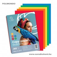 Másolópapír, színes, vegyes színek A4, 80g 5x20 ív/csomag, intenzív színes Másolópapír, színes, vegyes színek A4, 80g 5x20 ív/csomag, intenzív színes