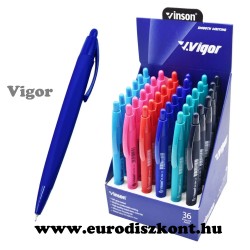 Golyóstoll - nyomógombos 0,7mm Vinson Vigor G2 - vegyes displ 36 db/display Golyóstoll - nyomógombos 0,7mm Vinson Vigor G2 - vegyes displ 36 db/display
