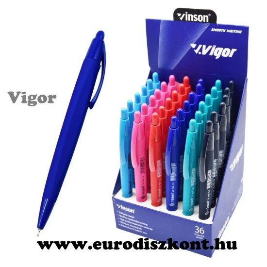 Golyóstoll - nyomógombos 0,7mm Vinson Fine - vegyes displ 36 db/display Golyóstoll - nyomógombos 0,7mm Vinson Fine - vegyes displ 36 db/display