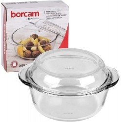 Kerek hőálló jénai sütőtál fedéllel 1,45 l