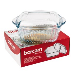 Hőálló szögletes sütőtál fedéllel 1,87 l