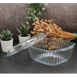 Hőálló szögletes sütőtál fedéllel 1,17 l