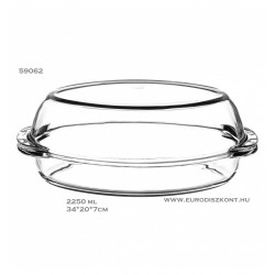 Hőálló jénai sütőtál fedéllel 34*20*14 cm