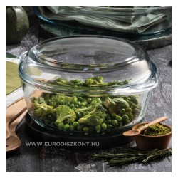 Kerek hőálló sütőtál fedéllel 2,1 l