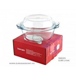 Kerek hőálló jénai sütőtál fedéllel 0,84 liter