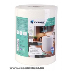 Kéztörlő, tekercses, 2 rétegű, 300 lap, VICTORIA HYGIENE, "Fine XL"