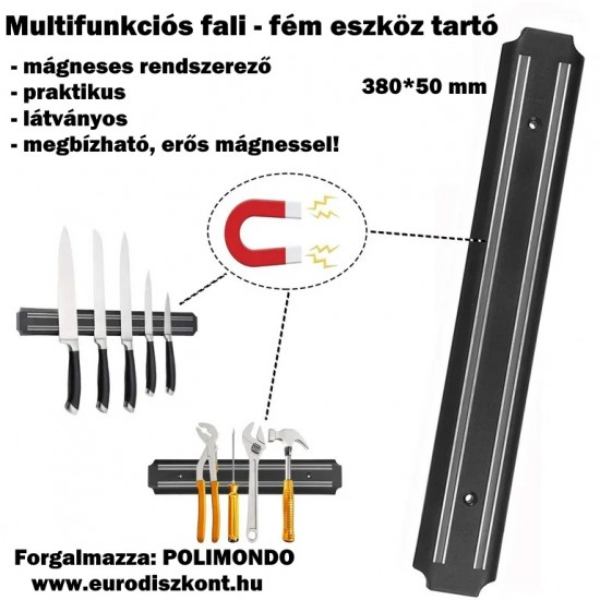 Mágneses konyhai eszköz - késtartó - fémeszköz tároló 38 cm