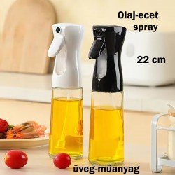 Olajszóró palack - olaj -ecet - spray - 22 cm fehér/fekete