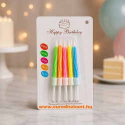 Tortagyertya Happy Birthday Mini Ari  8 cm 10 db/szett