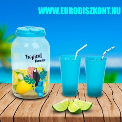 Italadagoló csappal, műanyag pohárszettel - 3,8 l - trópusi