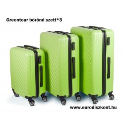 Greentour bőrönd szett*3 merevfalú