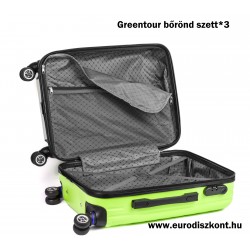 Greentour bőrönd szett*3 merevfalú