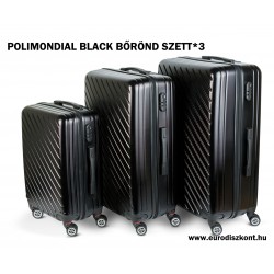 Polimondial Black bőrönd szett*3 merevfalú