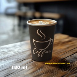 Papírpohár COFFEE - 180 ml - fekete -  Papírpohár COFFEE - 180 ml - fekete -