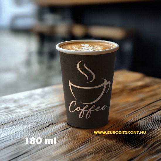 Papírpohár COFFEE - 180 ml - fekete - Papírpohár COFFEE - 180 ml - fekete -