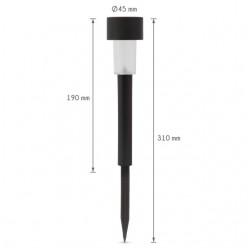 LED-es kültéri szolar lámpa, fekete