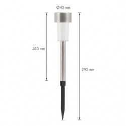 LED-es kültéri szolar lámpa, fém ezüst