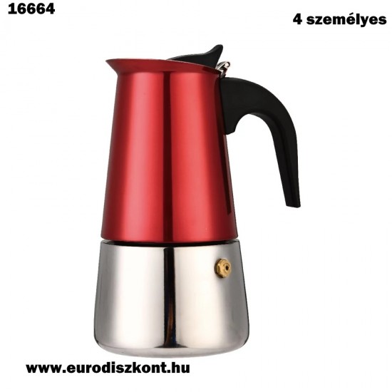 Itália Red kotyogós kávéfőző 4 személyes