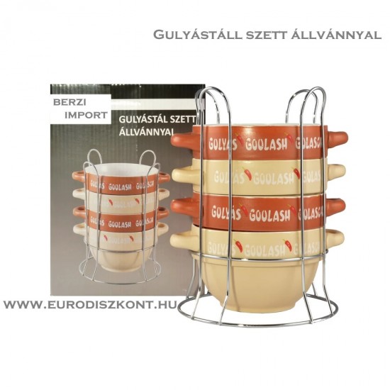 Gulyástál tányér szett 4db-os, állvánnyal 15701 Gulyástál tányér szett 4db-os, állvánnyal 15701