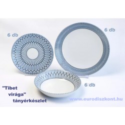 Tibet virága tányérkészlet 18 darabos Tibet virága tányérkészlet 18 darabos