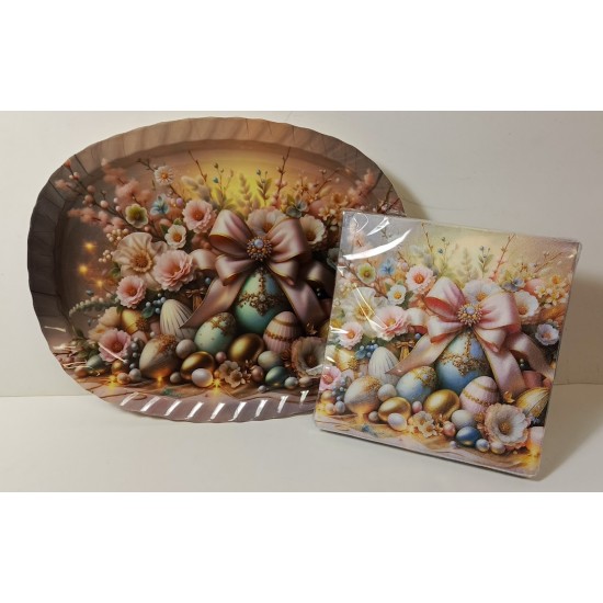 Húsvéti tálca ajándék szalvétával H1 Húsvéti tálca ajándék szalvétával H1