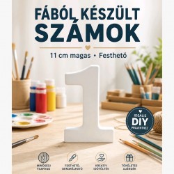 Fából készült számok 11 cm 10 féle