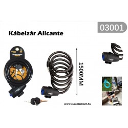 Bicikli lakat - kábelzár - kerékpár zár Alicante 1500 Bicikli lakat - kábelzár - kerékpár zár Alicante 1500