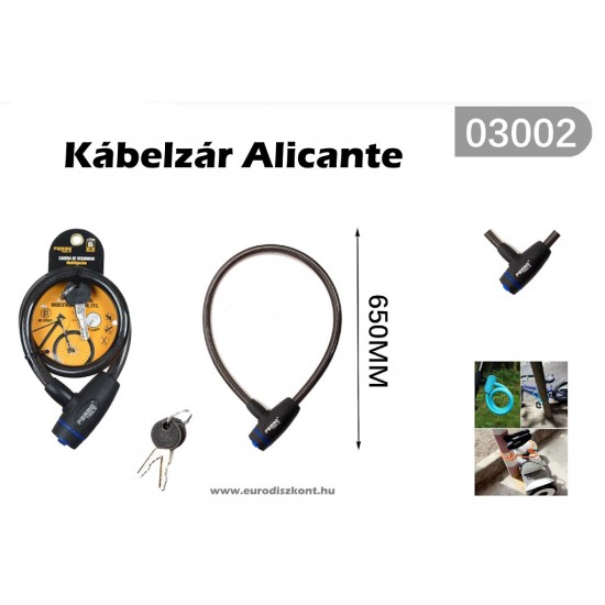 Bicikli lakat - kábelzár - kerékpár zár Alicante 650 Bicikli lakat - kábelzár - kerékpár zár Alicante 650