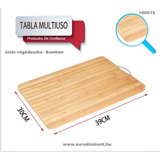 Vágódeszka bambusz óriás fém nyéllel 30*39 cm Vágódeszka bambusz óriás fém nyéllel 30*39 cm