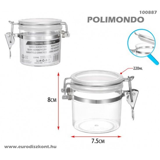 Fűszertartó csatos, hermetikusan záródó tetővel 220 ml 100887 Fűszertartó csatos, hermetikusan záródó tetővel 220 ml 100887