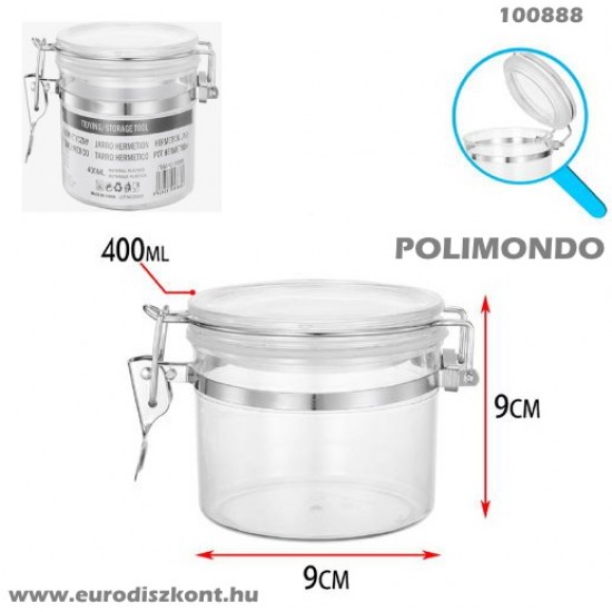 Fűszertartó csatos, hermetikusan záródó tetővel 400 ml 100888 Fűszertartó csatos, hermetikusan záródó tetővel 400 ml 100888