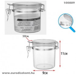 Fűszertartó csatos, hermetikusan záródó tetővel 550 ml 100889 Fűszertartó csatos, hermetikusan záródó tetővel 550 ml 100889