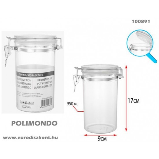 Fűszertartó csatos, hermetikusan záródó tetővel 950 ml 100891 Fűszertartó csatos, hermetikusan záródó tetővel 950 ml 100891