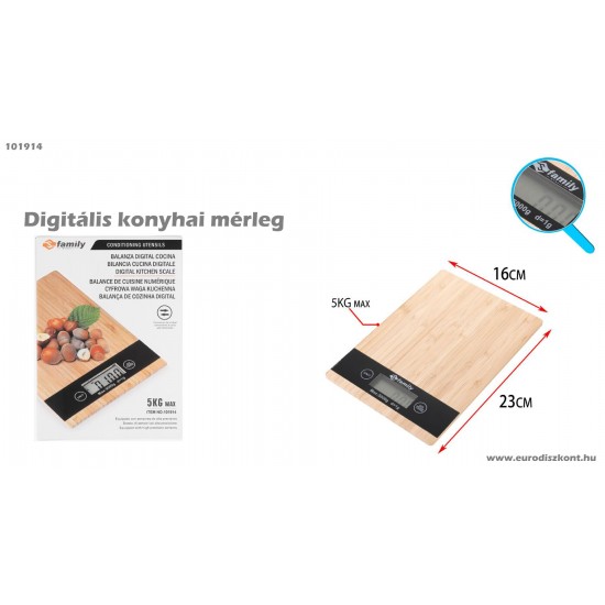 Digitális konyhai mérleg Bambusz