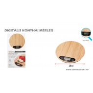 Digitális konyhai mérleg Bambusz kerek